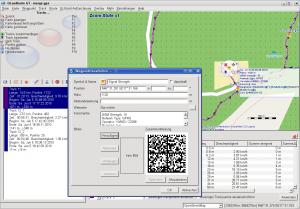 Abbildung 3: Das multifunktionale Programm QLandkarte GT zeigt Ihnen die aufgezeichnete Route auf Kartenmaterial von OpenStreetMap an und erlaubt das Bearbeiten der Strecke und der Wegpunkte.