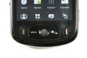Abbildung 2: Der integrierte Trackball bietet eine Alternative zur Navigation auf dem Touchscreen.
