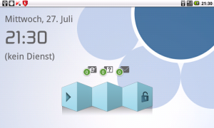 Abbildung 3: Der Lock-Bildschirm des Base Tab zeigt die Anzahl ungelesener Nachrichten an.