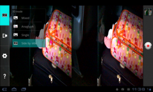 Abbildung 1: Im Side-by-Side-Modus zeigt der Camcorder beide Bilder getrennt an.