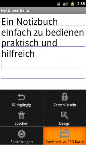 Abbildung 4: Die App "OI Notizblock" sieht zwar sehr simpel aus, bietet aber viele Funktionen.