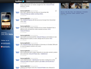 Die Twitter-Infos von Samsung Mobile stimmen in der Regel exakt.