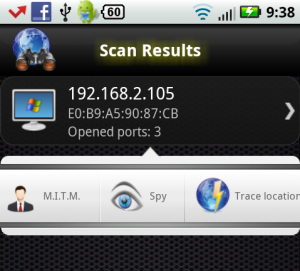 Abbildung 6: Etwas versteckt in den "Scan Results" zeigt Anti weitere Optionen zum An- und Zugriff auf den Host.