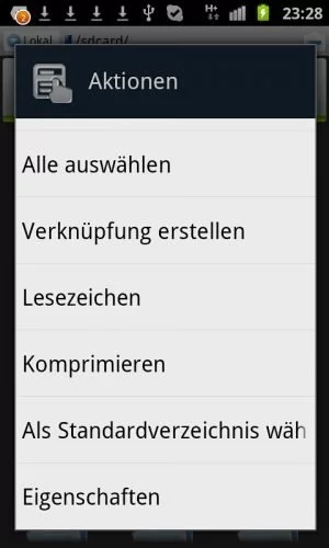 Abbildung 4: Die Option zum Komprimieren und Verschlüsseln von Dateien ist gut im Menü des ES File Manager versteckt.