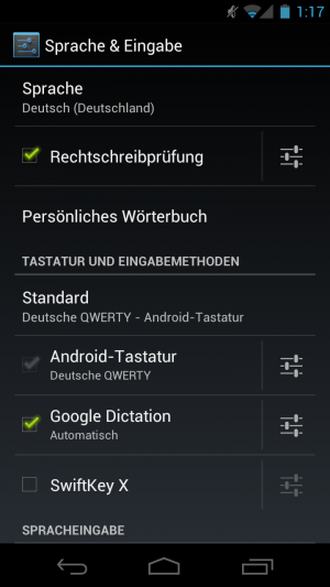 Abbildung 10: Schreiben ohne Tastatur: unter Android 4.0 funktioniert das via Sprachsteuerung.