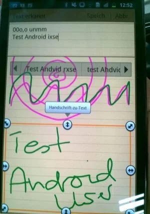 Abbildung 1: Die Texterkennung der Memo-App funktioniert je nach Qualität der Handschrift gut bis sehr gut.