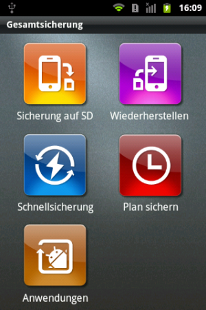 Abbildung 4: Das Backup-Tool ist zwar recht einfach gehalten, erfüllt seinen Zweck aber problemlos.