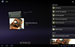 Abbildung 1: Archos hat seinen eigenen Videoplayer erfolgreich auf Android 3.0 portiert.