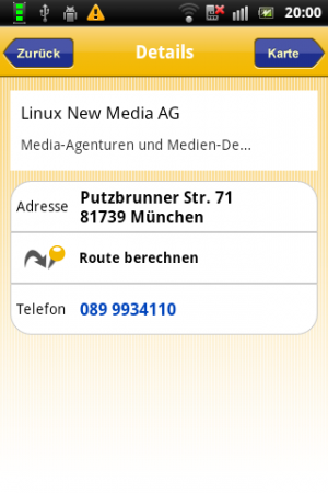 Abbildung 8: Die Informationen zu einzelnen Treffern fallen recht spärlich aus.