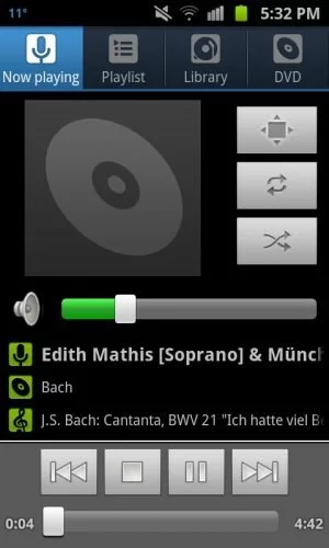 Abbildung 10: Mit der VLC Remote App steuern Sie den VLC-Player auf Ihrem Desktop-Rechner.