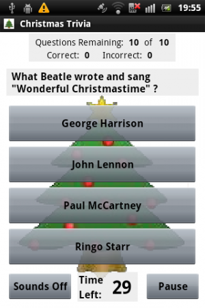 Abbildung 12: Wer weiß, welcher Beatle das Lied Wonderful Christmastime schrieb und sang, hat beim Christmas Trivia gute Chancen.