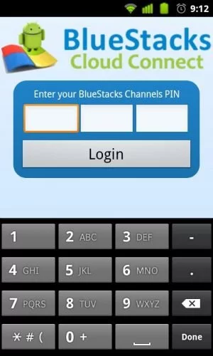 Abbildung 4: Den PIN von der BlueStacks-Homepage eingeben - und los geht der Upload!