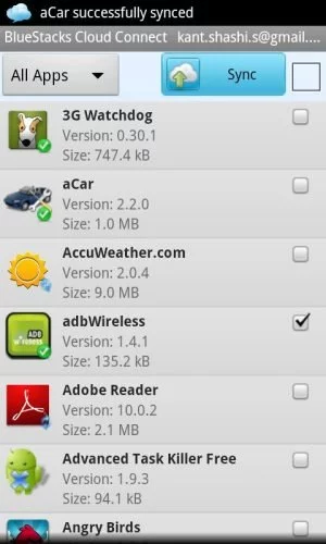 Abbildung 5: Über die Cloud-Connect App können Sie bis zu 26 Apps von Ihrem Smartphone auf den Computer laden.