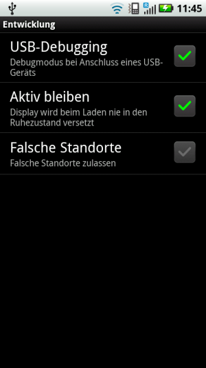 Abbildung 3: Bevor es los geht, gilt es die Einstellungen auf dem Smartphone zu verändern.