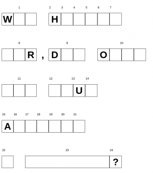 Diese Vorlage hilft beim Rätseln. Sie zeigt auch, ob an einem Tag nur ein oder mehrere Buchstaben gefragt wurden.