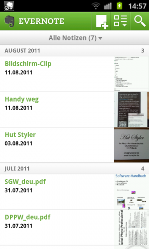 Abbildung 2: Evernote ist Ihr digitales Gedächtnis, nutzen Sie es!