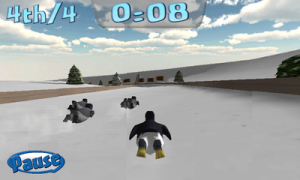 Abbildung 12: Bei Penguin Snowcap Challenge dürfen Sie sich ja nicht von den gegnerischen Roboter-Pinguinen abhängen lassen.