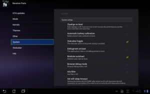 Abbildung 7: Mit Revolver-Parts-App nehmen Sie die Einstellungen für das Revolver-ROM vor.