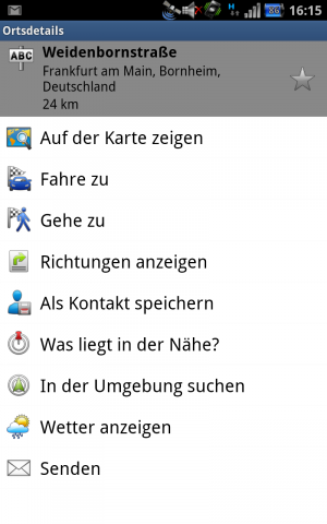 Abbildung 5: Route 66 zeigt verschiedene Optionen zum gewählten Ziel in einer Übersicht an.