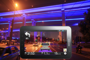 © Route 66Abbildung 6: Mit der Follow Me Funktion in der AR-Ansicht, folgt man intuitiv einem vorfahrenden virtuellen Wagen.