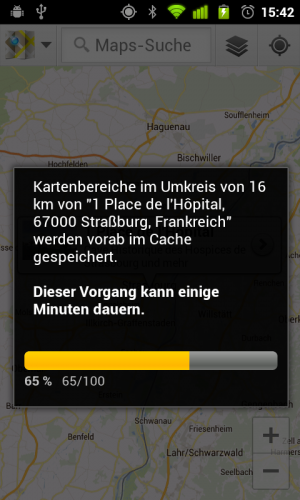 Abbildung 11: Der Download der Daten kann einige Minuten dauern. Führen Sie ihn am besten vor der Reise zuhause aus oder über das WLAN Ihres Hotels.