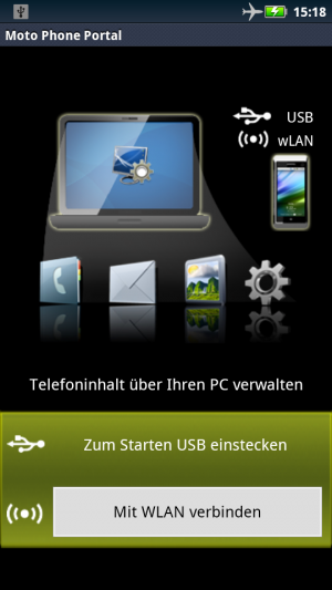 Abbildung 6: Das Motorola Phone Portal macht Zusatz-Apps wie etwa Air Droid überflüssig.