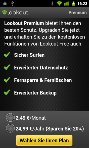 Abbildung 4: Die Premium-Funktionen können nach der Installation der App 14 Tage kostenlos getestet werden.