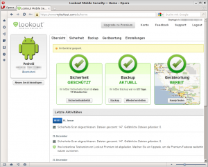 Abbildung 5: Über das Web-Frontend lassen sich Backups wiederherstellen oder das Gerät orten.