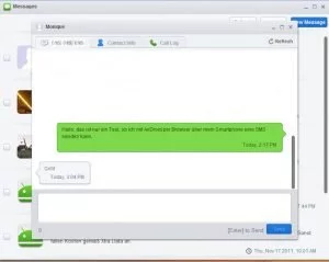 Abbildung 2: Das Versenden von SMS funktioniert problemlos und ist mit "richtiger" Tastatur deutlich schneller und komfortabler.