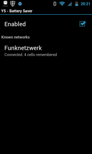 Abbildung 9: Der Y5 Battery Saver de-/aktiviert das WLAN automatisch.