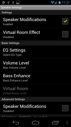 Abbildung 6: Mit der App Volume+ erhöhen Sie die relativ schwache Leistung des Galaxy-Nexus-Lautsprechers.