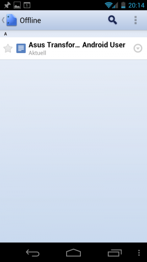 Anschließend landet die Datei im Verzeichnis offline. Das Pin-Symbol in der Notification-Bar zeigt, dass der Download erfolgreich war.