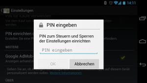 In den Einstellungen des Markets lässt sich ein PIN für die Installation kostenpflichtiger Apps festlegen.