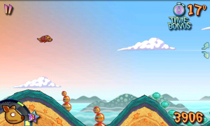 Abbildung 2: Dillo Hills ist optisch und spielerisch stark an Tiny Wings angelehnt, kann aber technisch mit dem Original nicht mithalten.