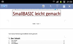 Abbildung 5: Das Inhaltsverzeichnis ist perfekt, die Fußzeilen sind etwas ungenau.