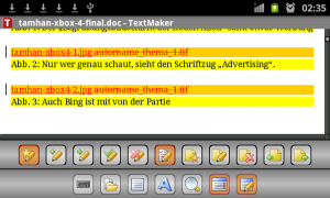 Abbildung 18: Die Änderungsverwaltung erfolgt in einer eigenen Toolbar.
