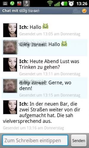 Abbildung 14: Einfache Chats sind möglich - Dateisharing aber nicht.