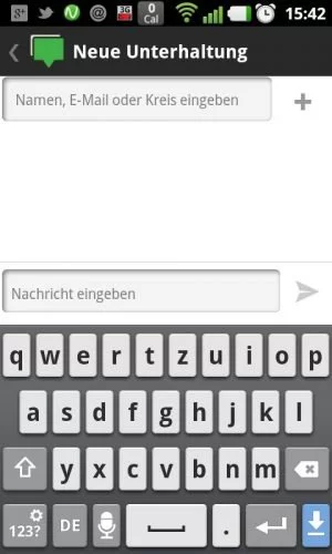 Abbildung 15: Bei einem neuen Chat wählen Sie ihren Chatpartner aus Ihren Google+-Kreisen aus.