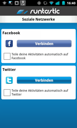 Abbildung 8: Runtasic ähnelt RunKeeper. Prüfen Sie auch hier ihre Einstellungen und Freigaben.