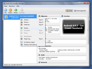 Abbildung 5: Die virtuelle Maschine mit Android ist schon fertig konfiguriert. Im Normalfall sollten Sie die VM direkt nach dem Import starten können.
