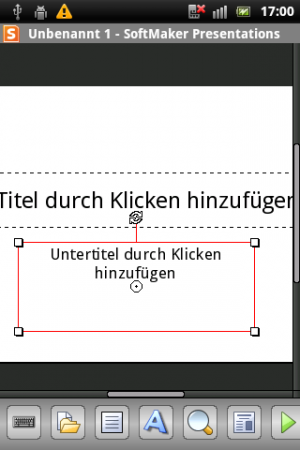 Abbildung 11: Über die Punkte vergrößert und verkleinert man den Kasten - vorausgesetzt man hat möglichst kleine Finger.