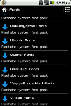 Abbildung 3: Mit der ROM Toolbox können Sie die Standardschriftart mit einer von vielen Schriften von Drittanbietern ersetzen.