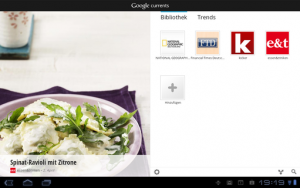 Google Currents macht auch auf dem Anroid-Tablet eine gute Figur.