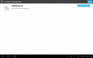 Wählen Sie den News-Feed der Android-User aus. Manche Blogs bieten mehrere Feeds an.