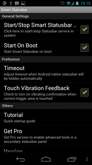 Abbildung 8: Die Smart Statusbar läuft als Dienst im Hintergrund und wird automatisch beim Booten geladen.