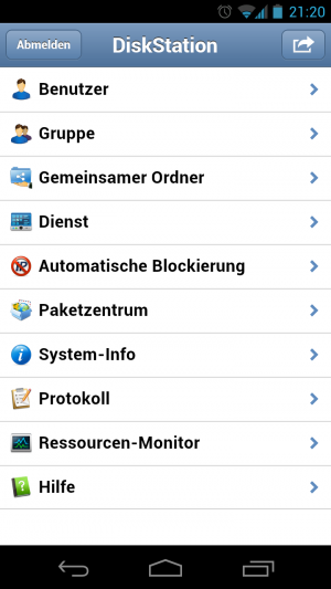 Abbildung 4: Rufen Sie das Web-Frontend mit einem mobilen Browser auf, erhalten Sie eine reduzierte Ansicht.