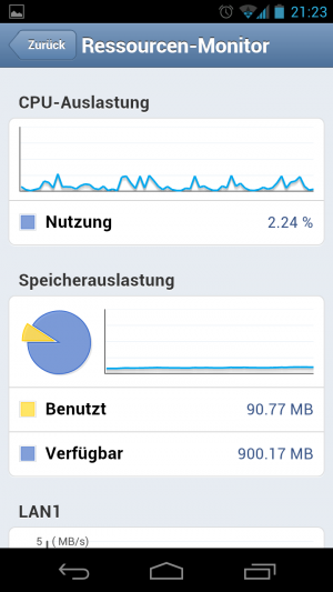 Abbildung 5: Einstellungen und Statistiken werden für die Darstellung auf dem Handy geeignet aufbereitet.