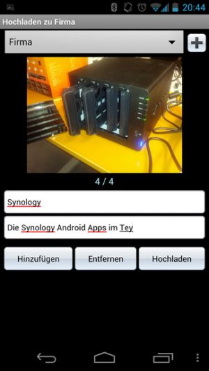 Abbildung 13: Bilder lassen sich per Stapelverarbeitung aus der Galerie direkt in die Photo Station hochladen.