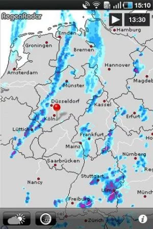 Wo regnet es derzeit in Deutschland?