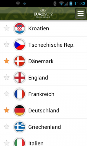 Markieren Sie Ihre Favoriten, um kein Spiel zu verpassen.